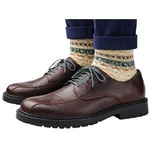 Vintage Y2K SQUARE TOE Dress Shoe 10.5 Oxford Brown Leather Lace Up Work Axcess